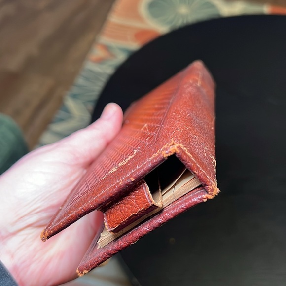 Vintage tooled leather playing card holder bridge and gin rummy score pad - Picture 4 of 11